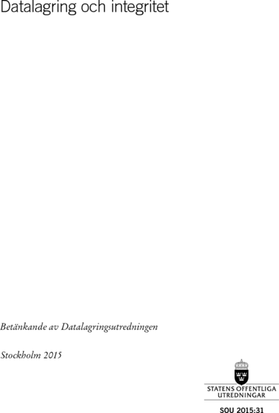 Omslaget till SOU 2015:31