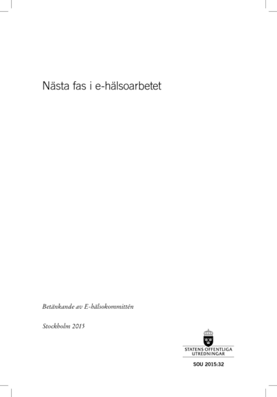Omslaget till SOU 2015:32