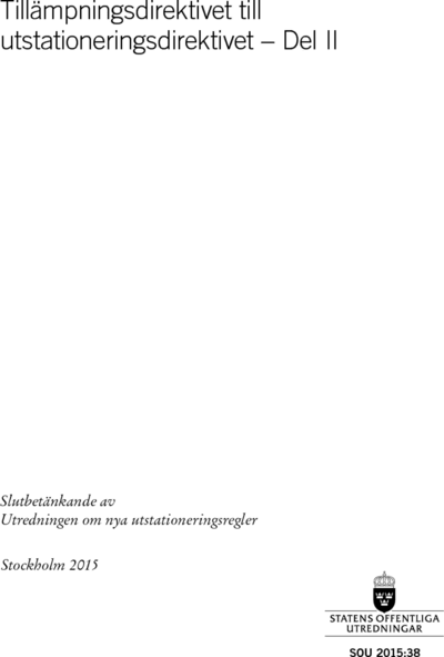 Omslaget till SOU 2015:38