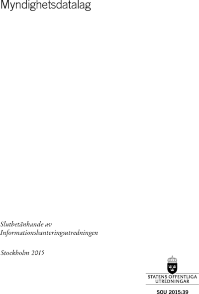 Omslaget till SOU 2015:39