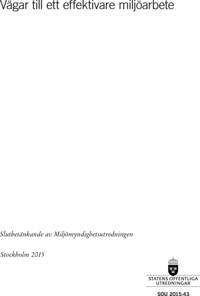 Omslaget till SOU 2015:43