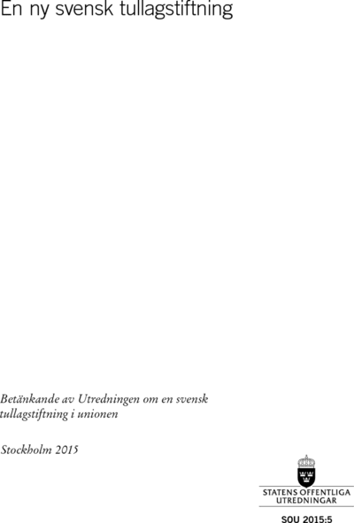 Omslaget till SOU 2015:5