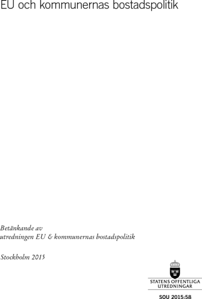 Omslaget till SOU 2015:58