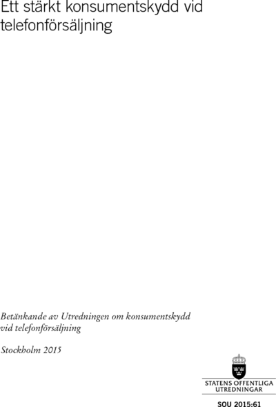 Omslaget till SOU 2015:61