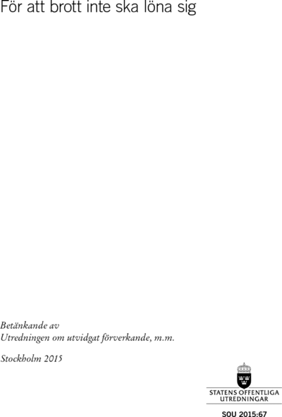 Omslaget till SOU 2015:67