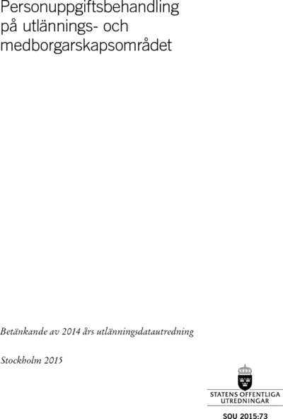 Omslaget till SOU 2015:73