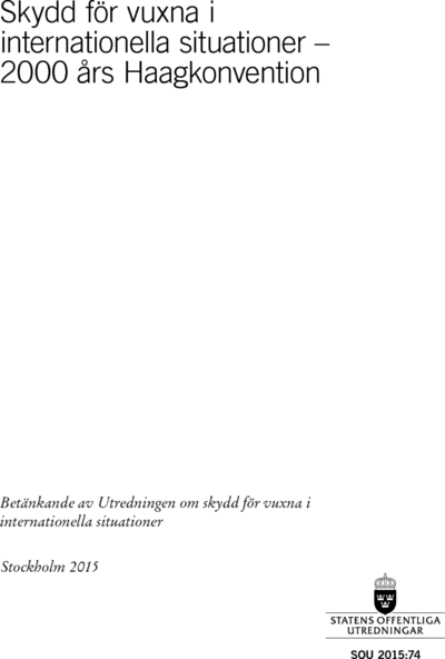Omslaget till SOU 2015:74