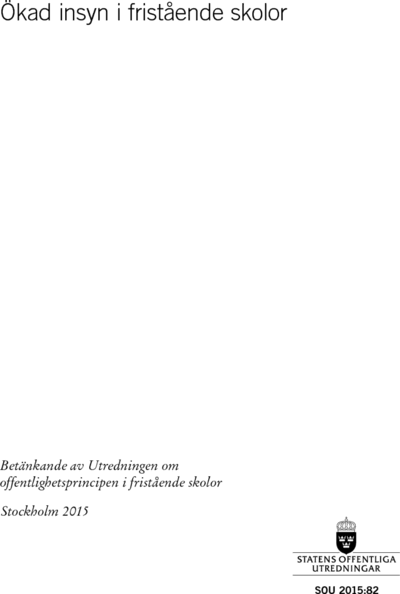 Omslaget till SOU 2015:82