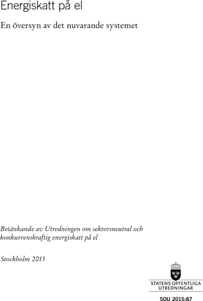 Omslaget till SOU 2015:87