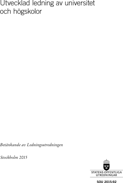 Omslaget till SOU 2015:92