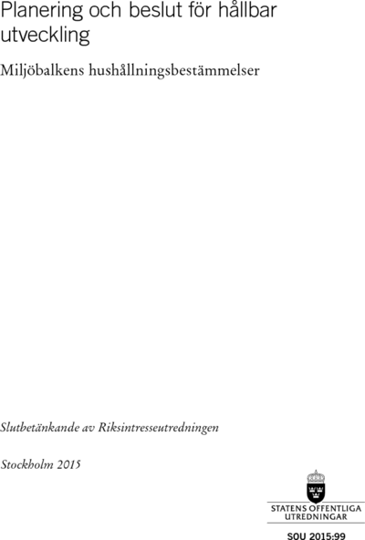 Omslaget till SOU 2015:99