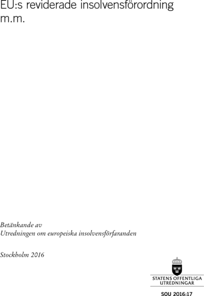 Omslaget till SOU 2016:17