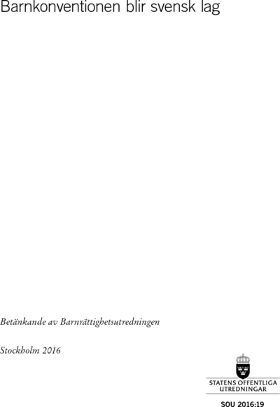 Omslaget till SOU 2016:19