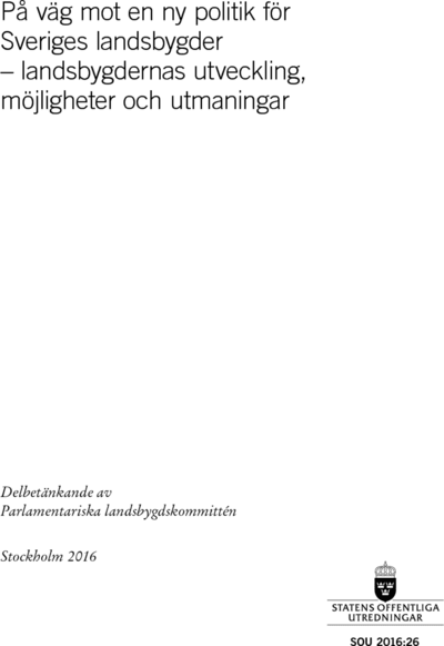 Omslaget till SOU 2016:26