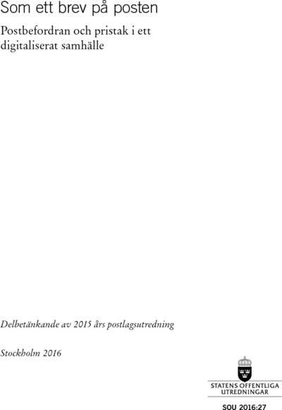 Omslaget till SOU 2016:27