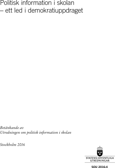 Omslaget till SOU 2016:4
