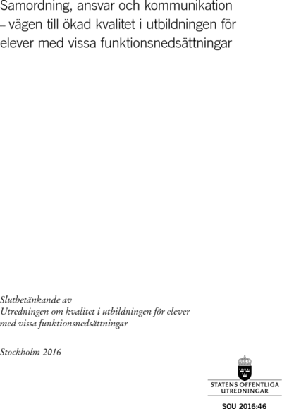 Omslaget till SOU 2016:46