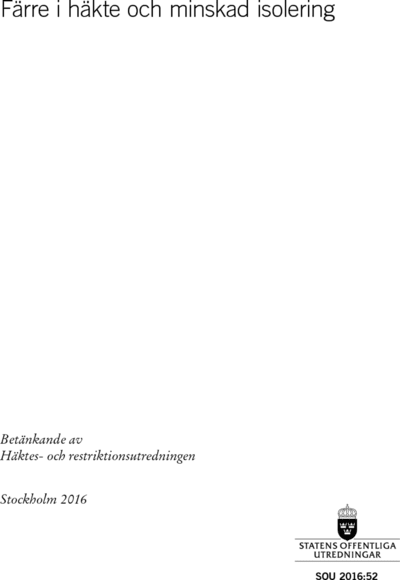 Omslaget till SOU 2016:52