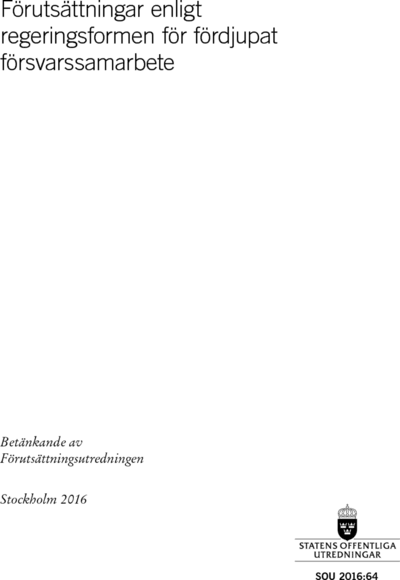 Omslaget till SOU 2016:64