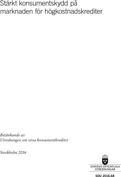 Omslaget till SOU 2016:68