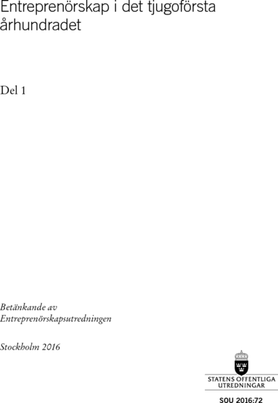 Omslaget till SOU 2016:72