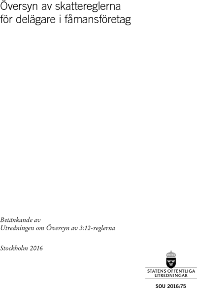 Omslaget till SOU 2016:75