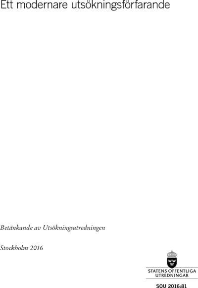 Omslaget till SOU 2016:81