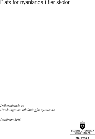 Omslaget till SOU 2016:9