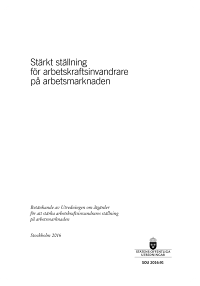 Omslaget till SOU 2016:91