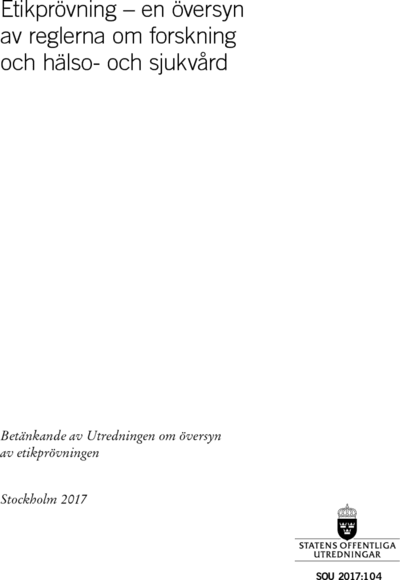 Omslaget till SOU 2017:104