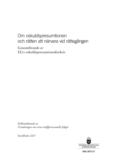 Omslaget till SOU 2017:17