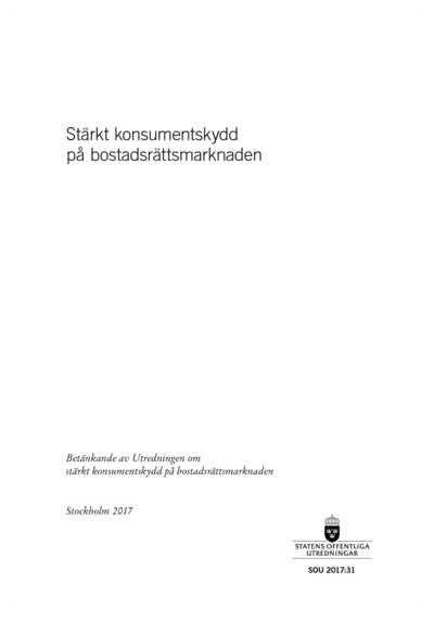 Omslaget till SOU 2017:31