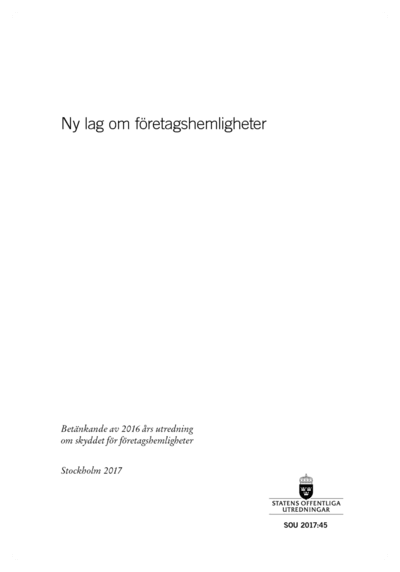 Omslaget till SOU 2017:45