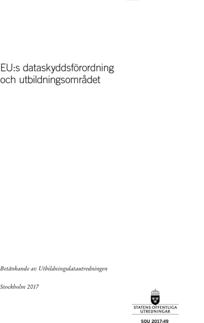 Omslaget till SOU 2017:49