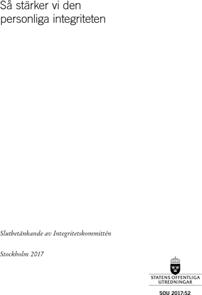 Omslaget till SOU 2017:52
