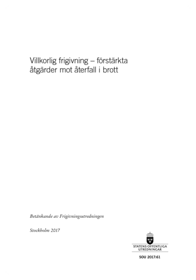 Omslaget till SOU 2017:61