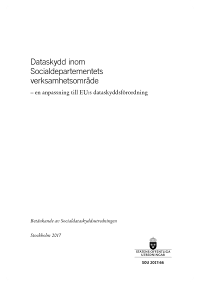 Omslaget till SOU 2017:66