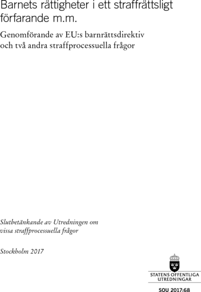 Omslaget till SOU 2017:68