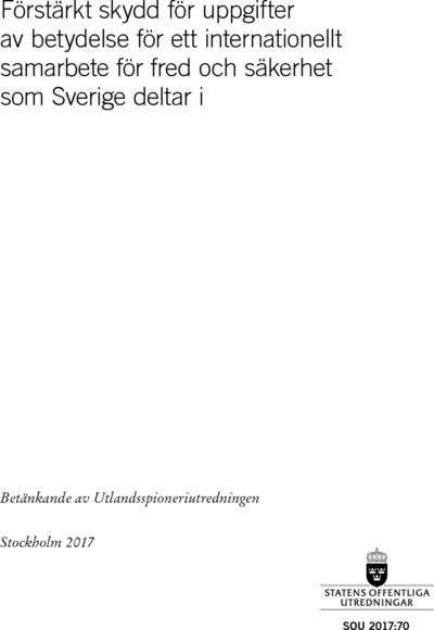 Omslaget till SOU 2017:70