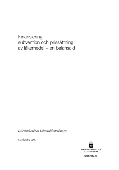 Omslaget till SOU 2017:87