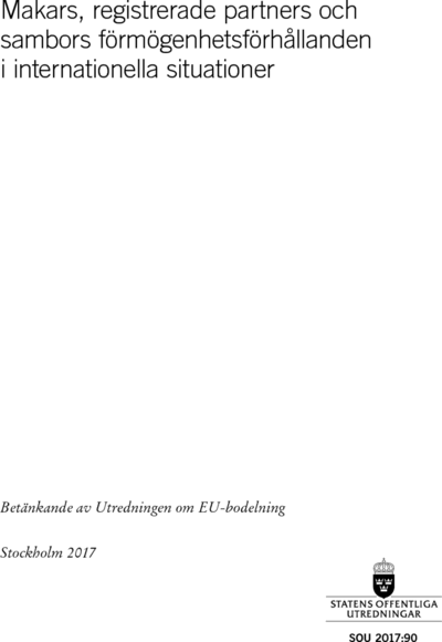 Omslaget till SOU 2017:90