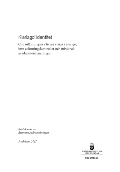 Omslaget till SOU 2017:93