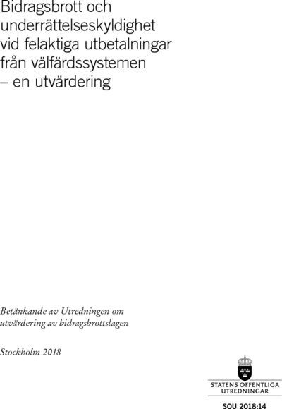 Omslaget till SOU 2018:14
