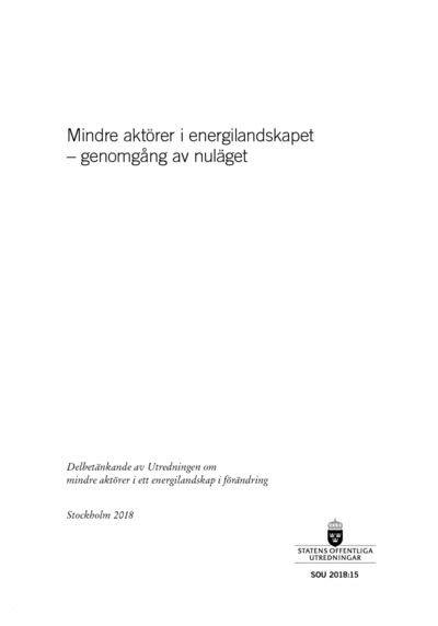 Omslaget till SOU 2018:15