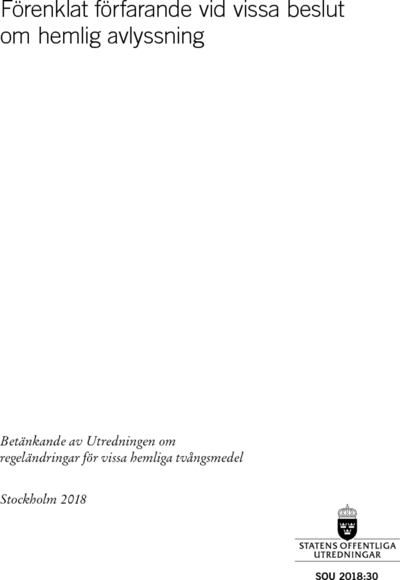 Omslaget till SOU 2018:30