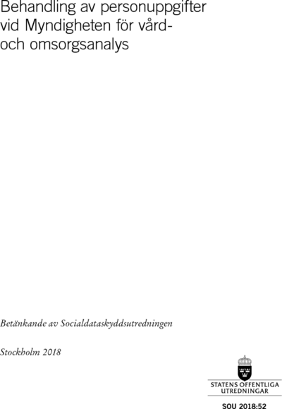 Omslaget till SOU 2018:52