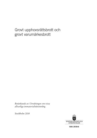 Omslaget till SOU 2018:6