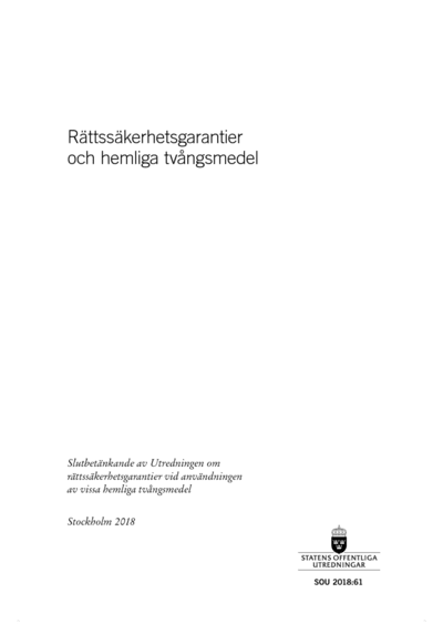 Omslaget till SOU 2018:61