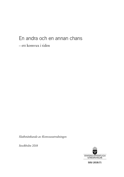 Omslaget till SOU 2018:71