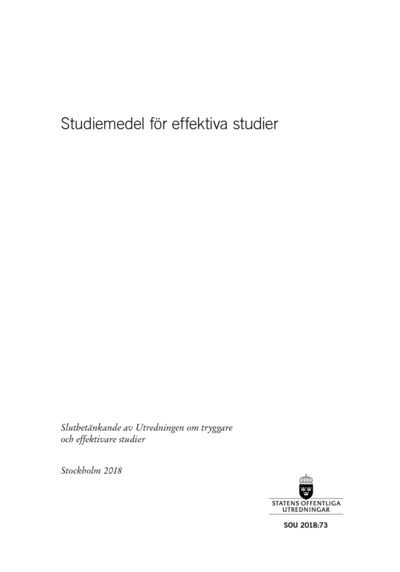 Omslaget till SOU 2018:73